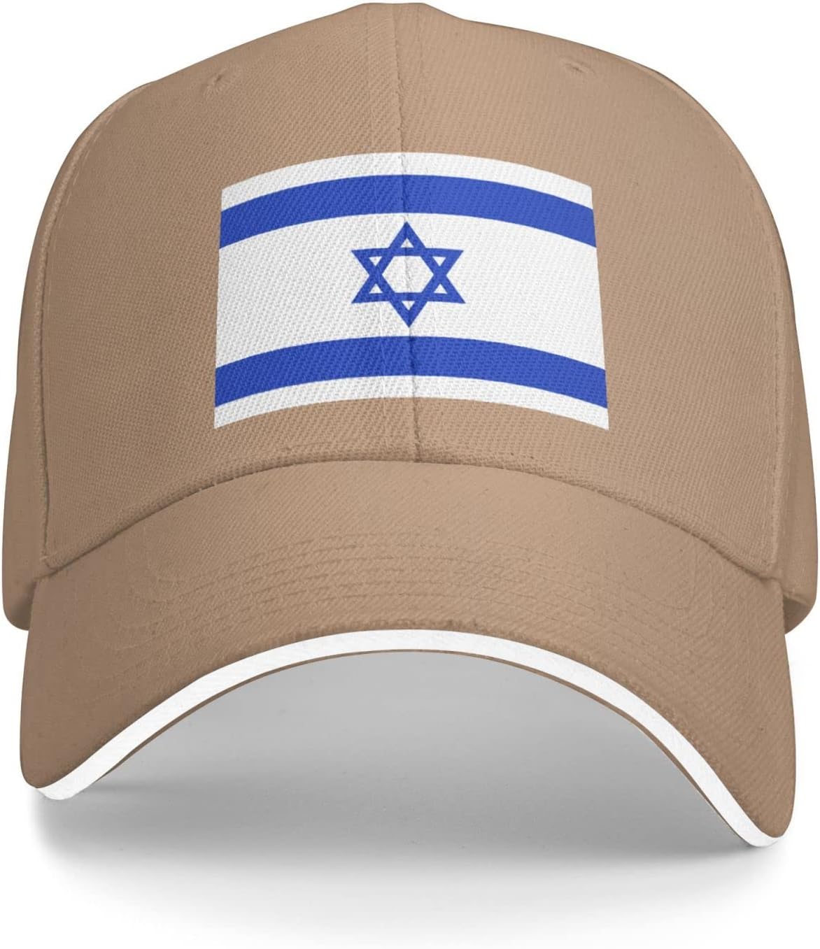 Israels flagga israelit lastbilschaufför hattar justerbar svart basebollkeps för män kvinnor utomhussport pappa hatt, Brun