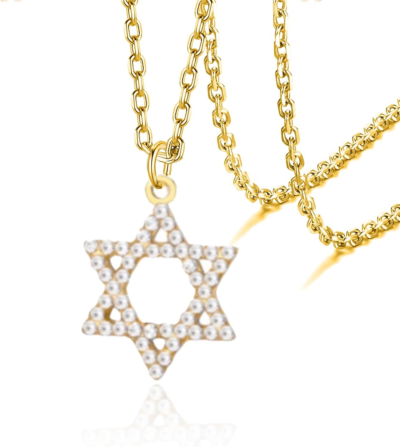 VASSAGO Halsband med davidsstjärnan, talisman, rostfritt stål, hänge, judisk sexkant, israelitiskt smycke för män