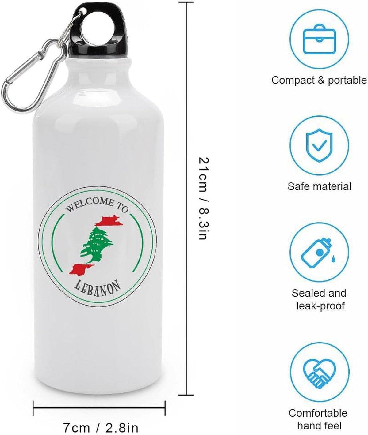 Welocme to Israel 20 oz vakuumisolerad sport vattenflaska Israels nationella flagga vattenflaska för ridning camping sport träning och utomhussport flaska