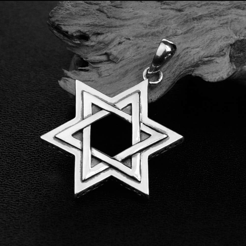 Magen of David Hängsmycke Kvinnor Män Israel Retro Halsband, 31,4 tums kedja