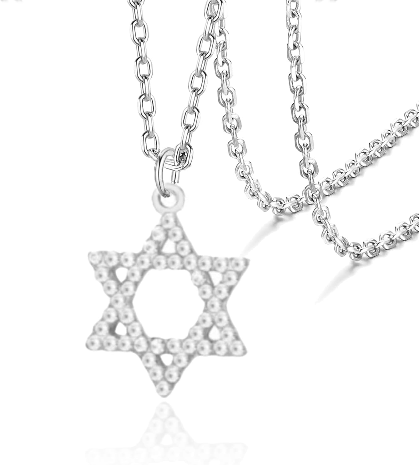VASSAGO Halsband med davidsstjärnan, talisman, rostfritt stål, hänge, judisk sexkant, israelitiskt smycke för män