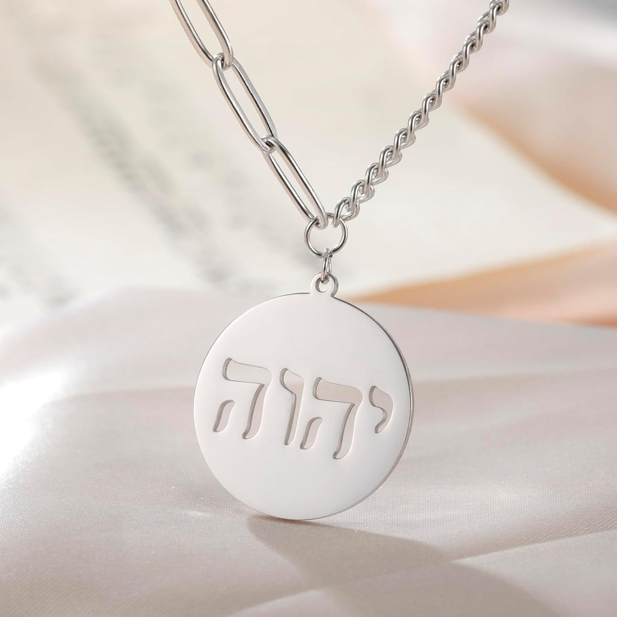 Hebreiska halsband judendom religion trohchai halsband Jehovah hängen hebreiska bibeln gud namn smycken Hanukkah Israel amuletter gåvor kristendom kvinnor män