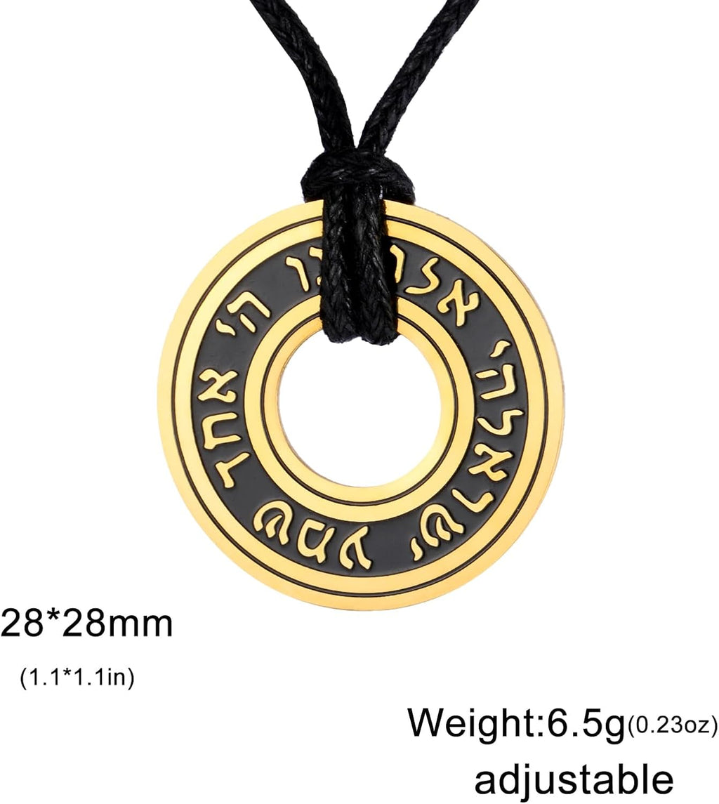 LIKGREAT Shema Yisrael halsband judisk shema hebreisk bön halsband rostfritt stål judisk tro Israel religiöst skydd smycken