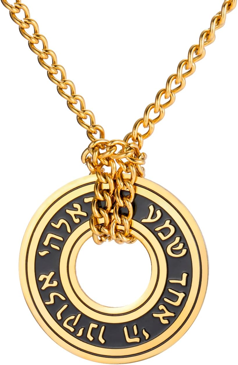 LIKGREAT Shema Yisrael halsband judisk shema hebreisk bön halsband rostfritt stål judisk tro Israel religiöst skydd smycken