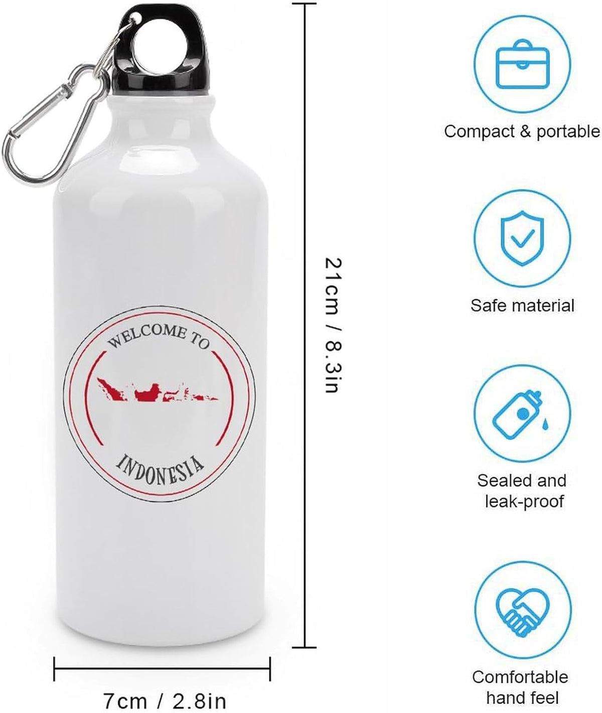 Welocme to Israel 20 oz vakuumisolerad sport vattenflaska Israels nationella flagga vattenflaska för ridning camping sport träning och utomhussport flaska