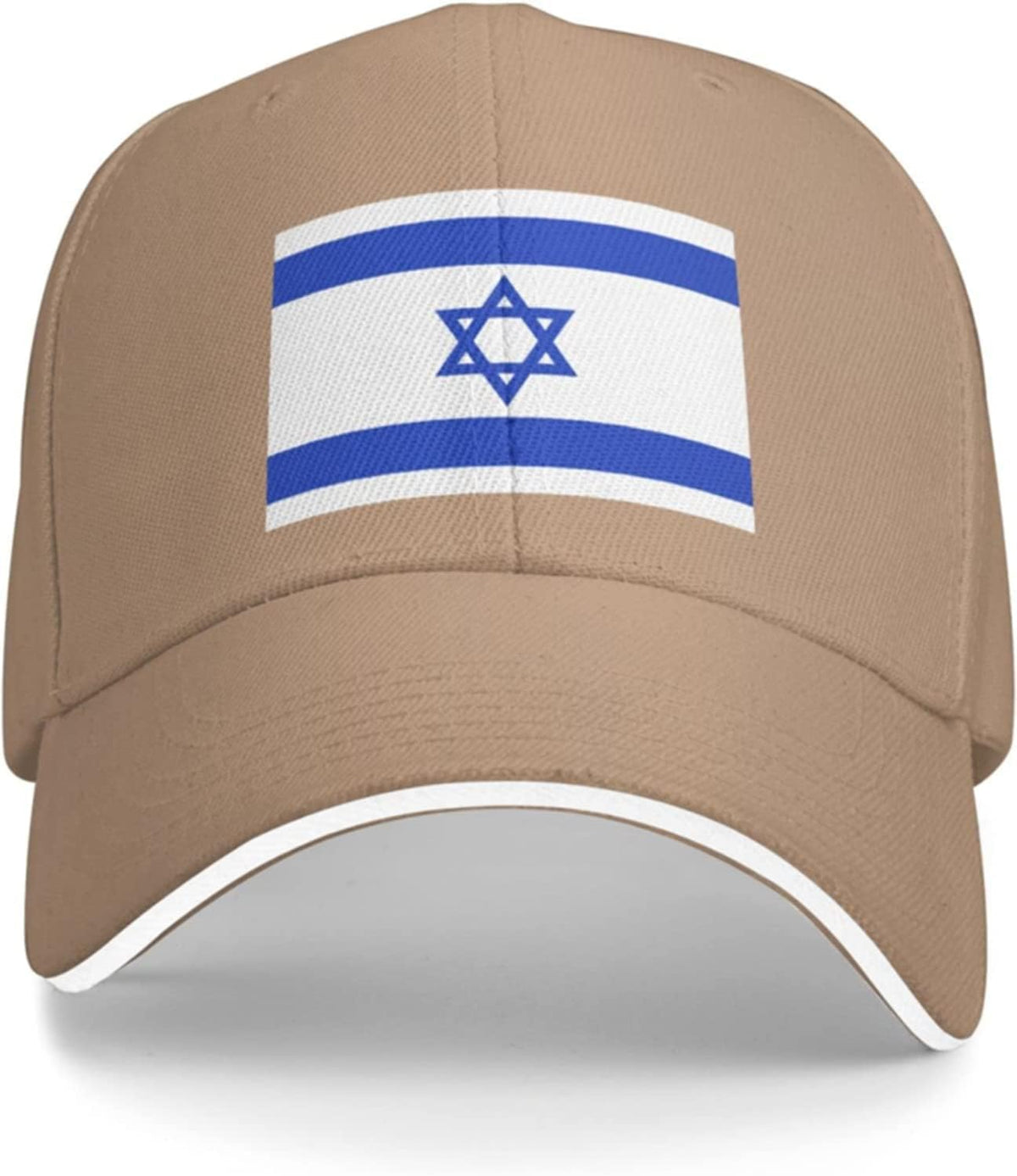 Israels flagga israelit lastbilschaufför hattar justerbar svart basebollkeps för män kvinnor utomhussport pappa hatt, Brun