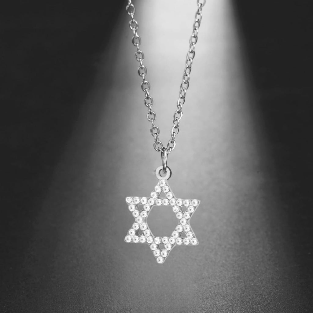 VASSAGO Halsband med davidsstjärnan, talisman, rostfritt stål, hänge, judisk sexkant, israelitiskt smycke för män
