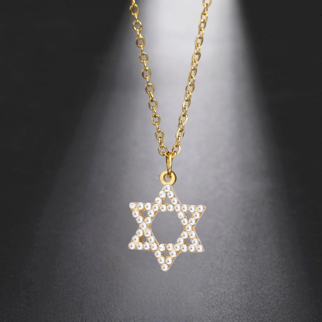VASSAGO Halsband med davidsstjärnan, talisman, rostfritt stål, hänge, judisk sexkant, israelitiskt smycke för män