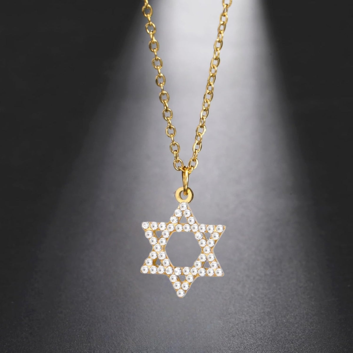 VASSAGO Halsband med davidsstjärnan, talisman, rostfritt stål, hänge, judisk sexkant, israelitiskt smycke för män