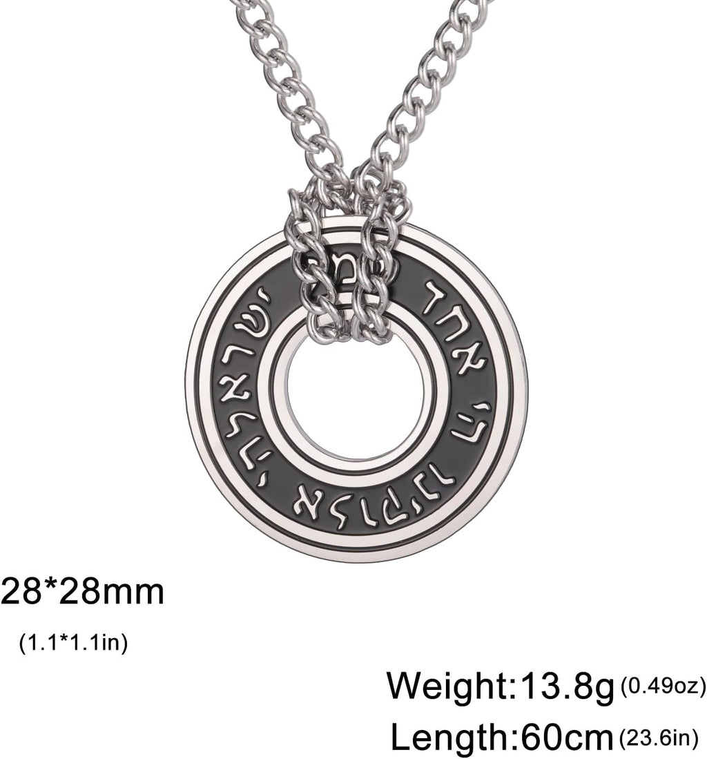 LIKGREAT Shema Yisrael halsband judisk shema hebreisk bön halsband rostfritt stål judisk tro Israel religiöst skydd smycken