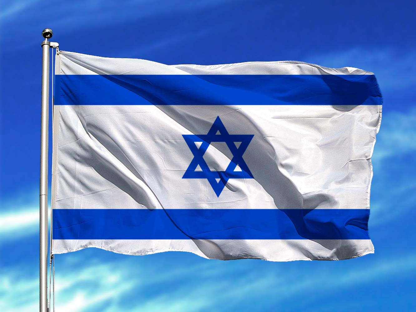 Oedim Israels flagga 85x1,50cm | Förstärkt och med punktstycken | Flagga med 2 metallgenomföringar och vattentät