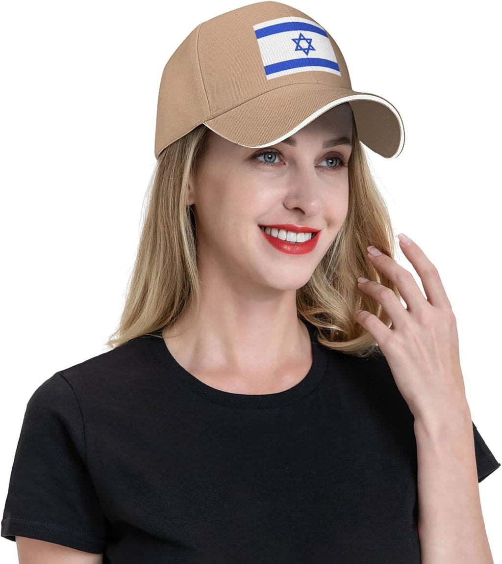 Israels flagga israelit lastbilschaufför hattar justerbar svart basebollkeps för män kvinnor utomhussport pappa hatt, Brun