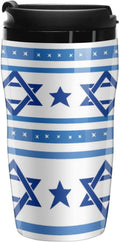 Israels flagga formad kaffemugg med lock isolerad tumlare återanvändbara resemuggar drinkkopp 350 ml