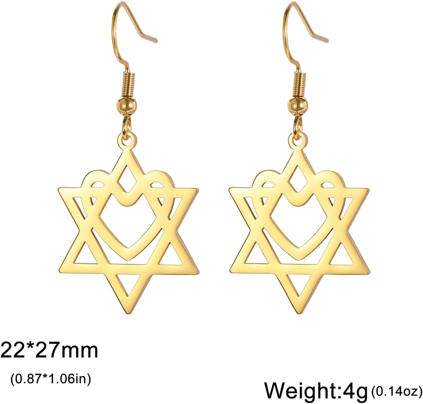 VASSAGO Davidsstjärna örhängen för kvinnor judisk stjärna med kors hängande droppörhängen rostfritt stål sexspetsiga stjärnörhängen Israel religiös judisk Hanukkah smyckesgåva
