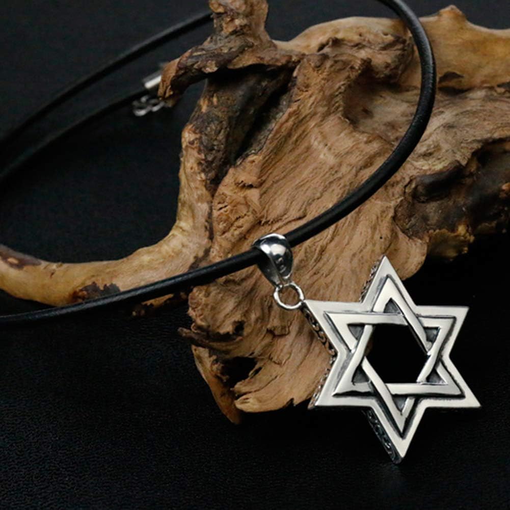 Magen of David Hängsmycke Kvinnor Män Israel Retro Halsband, 31,4 tums kedja
