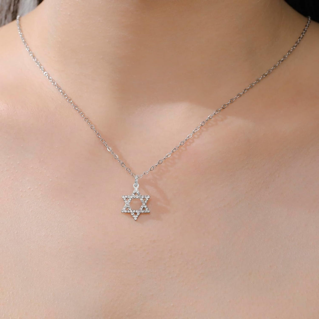 VASSAGO Halsband med davidsstjärnan, talisman, rostfritt stål, hänge, judisk sexkant, israelitiskt smycke för män