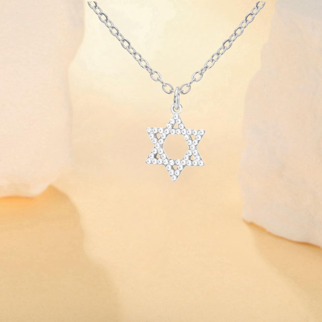 VASSAGO Halsband med davidsstjärnan, talisman, rostfritt stål, hänge, judisk sexkant, israelitiskt smycke för män