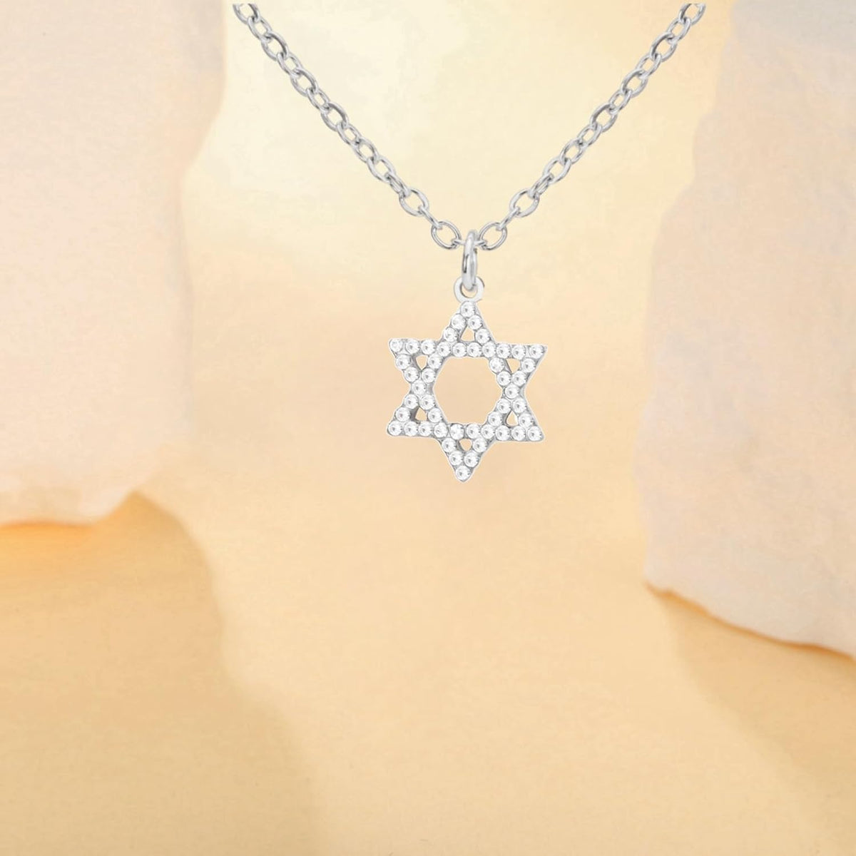 VASSAGO Halsband med davidsstjärnan, talisman, rostfritt stål, hänge, judisk sexkant, israelitiskt smycke för män