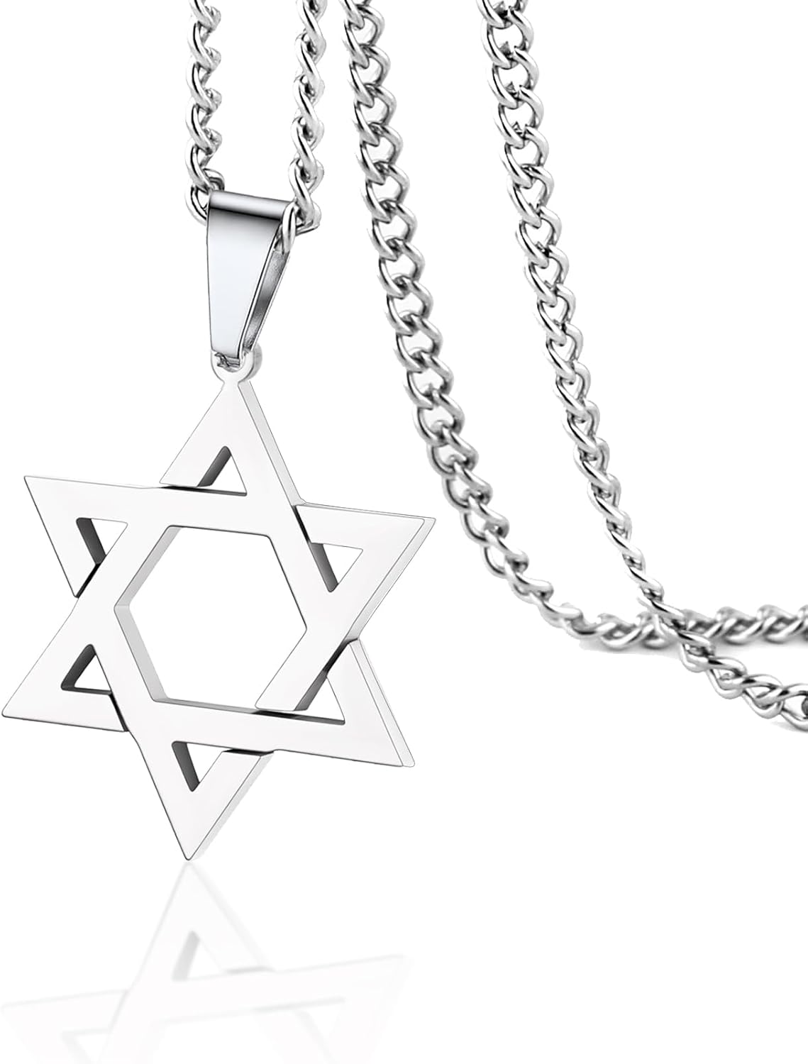 VASSAGO Halsband med davidsstjärnan, talisman, rostfritt stål, hänge, judisk sexkant, israelitiskt smycke för män
