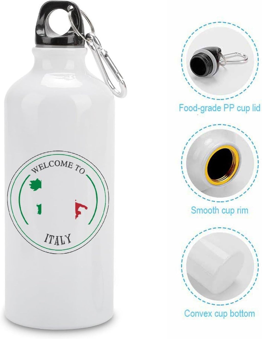 Welocme to Israel 20 oz vakuumisolerad sport vattenflaska Israels nationella flagga vattenflaska för ridning camping sport träning och utomhussport flaska