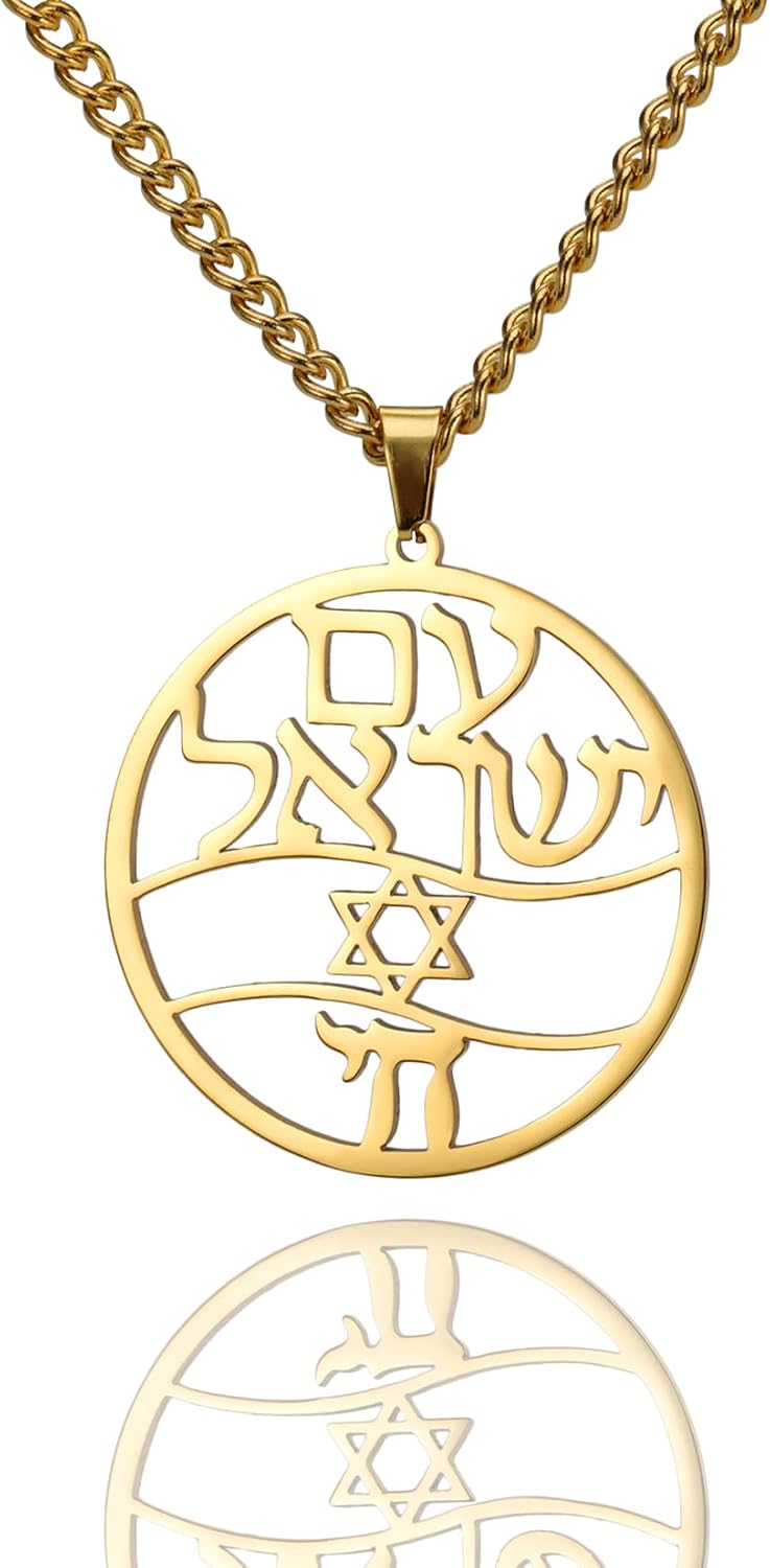 Hebreiska halsband judendom religion trohchai halsband Jehovah hängen hebreiska bibeln gud namn smycken Hanukkah Israel amuletter gåvor kristendom kvinnor män