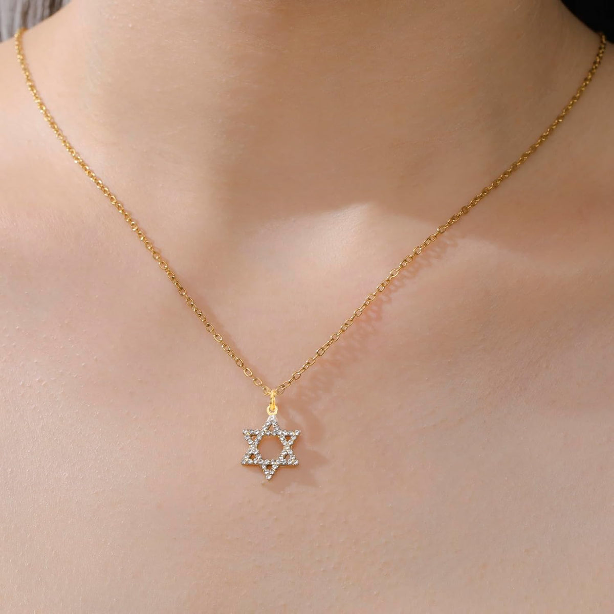 VASSAGO Halsband med davidsstjärnan, talisman, rostfritt stål, hänge, judisk sexkant, israelitiskt smycke för män