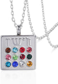 VASSAGO 12 Israels stammar bröstplatta halsband rostfritt stål hebreisk månadssten hänge amulett judiska Hoshen högpräst smycken, justerbar, rostfritt stål, ingen ädelsten, Adjustable, Rostfritt stål,