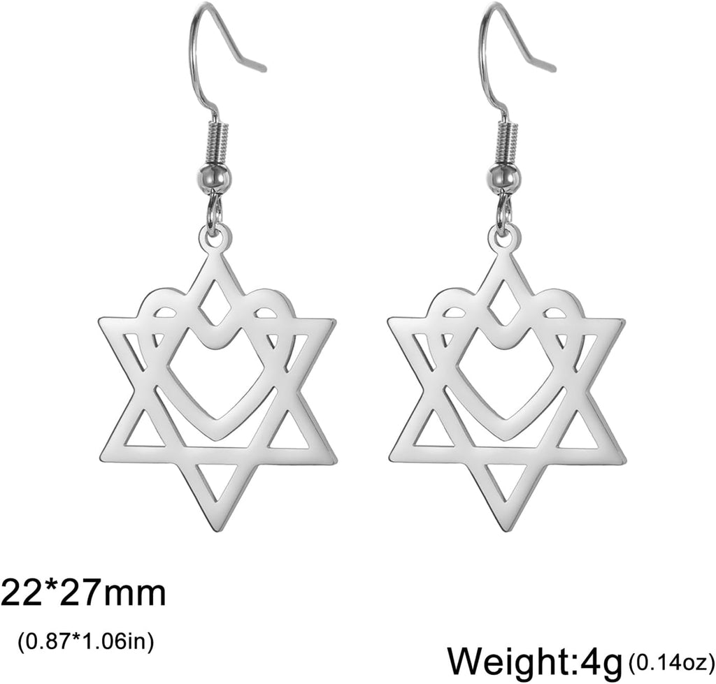 VASSAGO Davidsstjärna örhängen för kvinnor judisk stjärna med kors hängande droppörhängen rostfritt stål sexspetsiga stjärnörhängen Israel religiös judisk Hanukkah smyckesgåva
