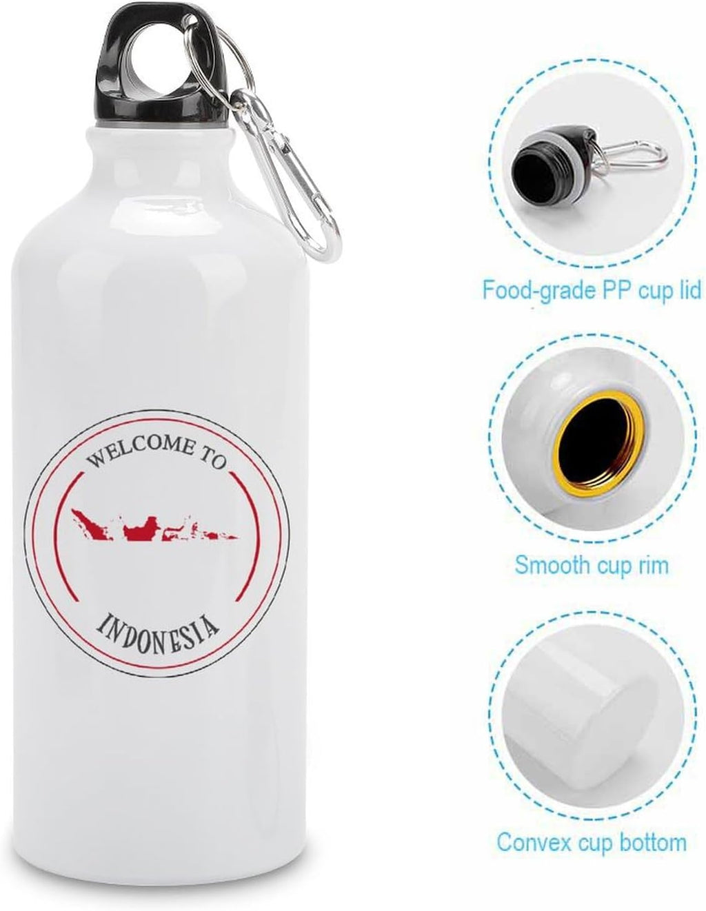 Welocme to Israel 20 oz vakuumisolerad sport vattenflaska Israels nationella flagga vattenflaska för ridning camping sport träning och utomhussport flaska