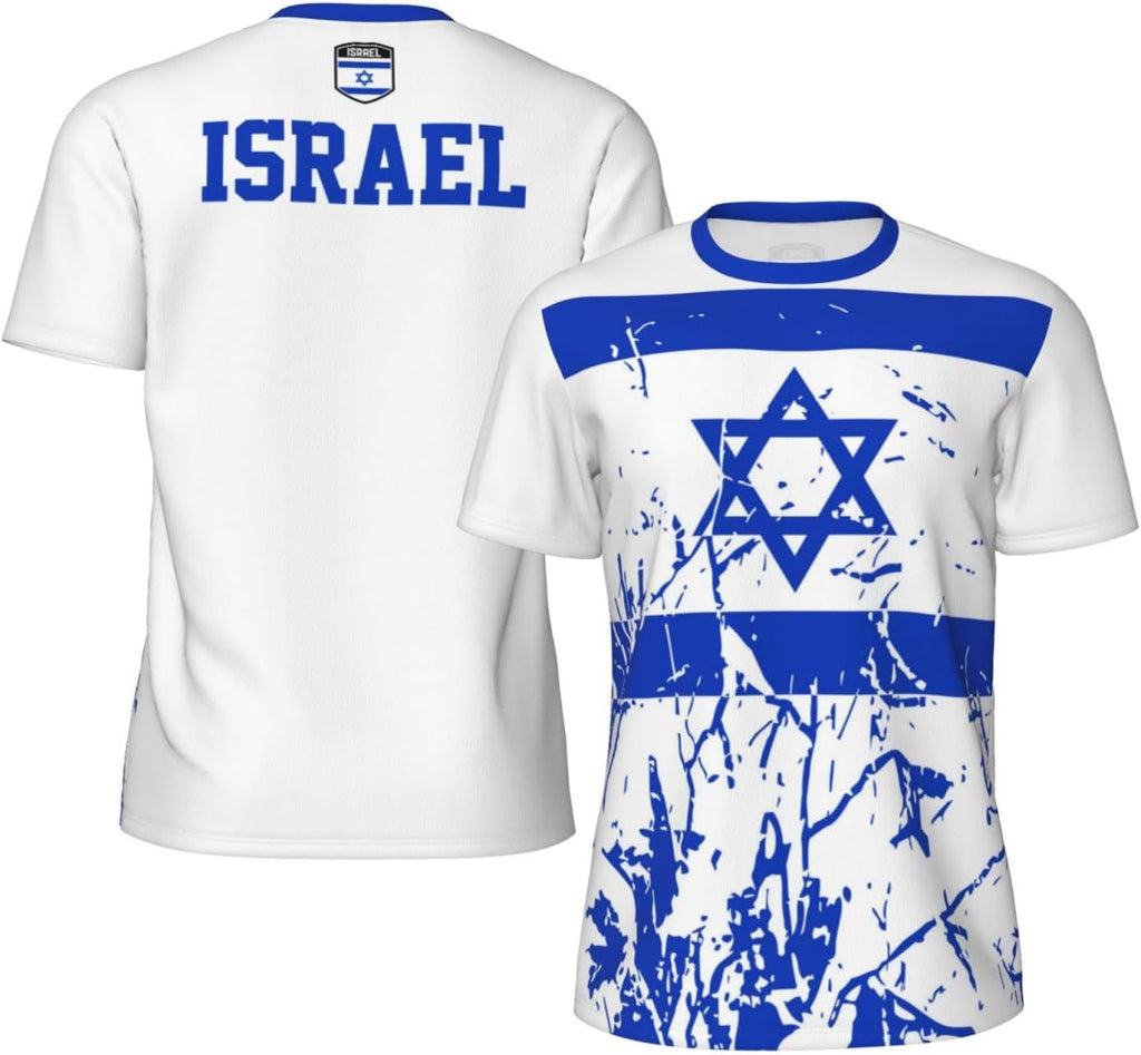 Israels flagga T-shirt herr T-shirt basic korta ärmar ledig kortärmad för sportfiske gym