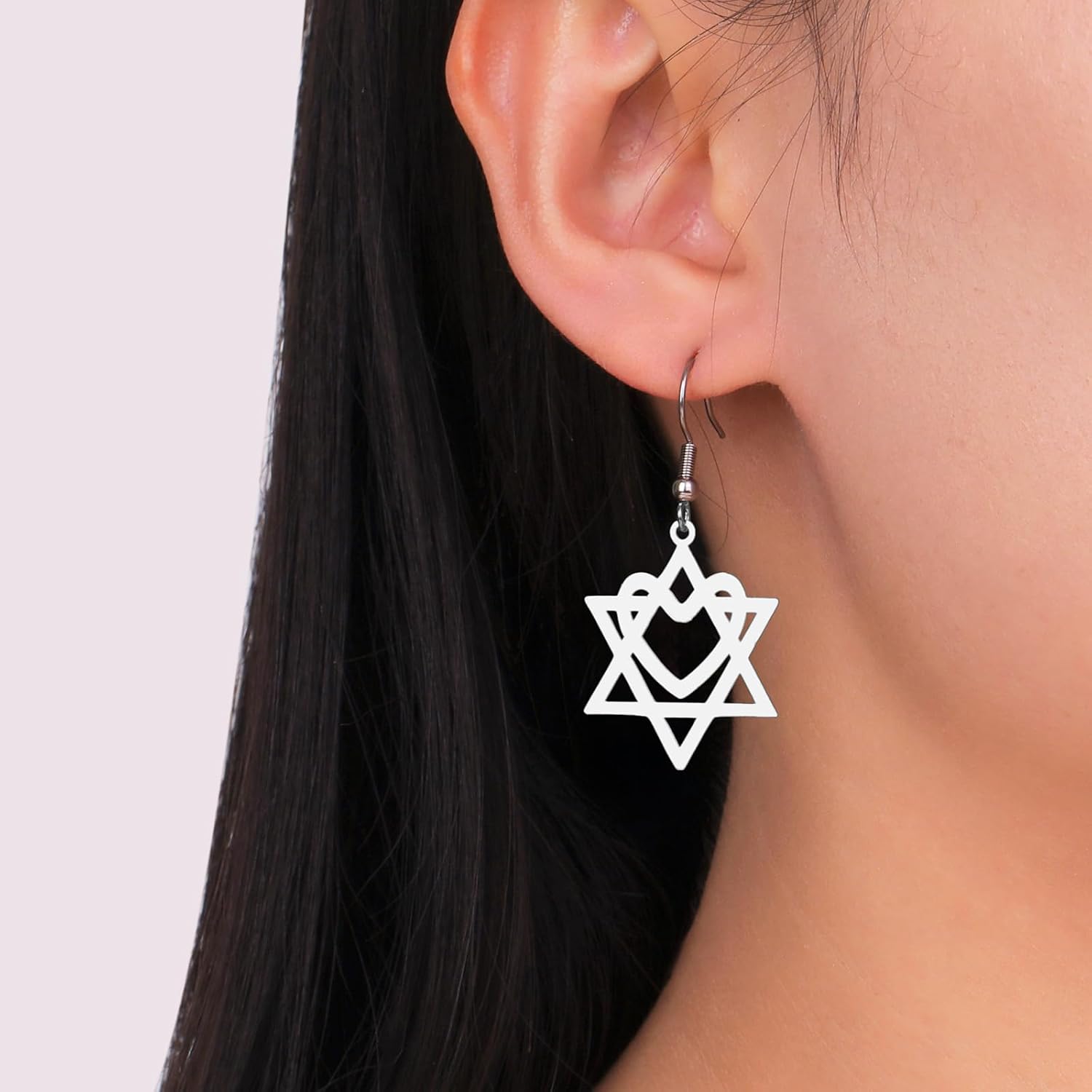 VASSAGO Davidsstjärna örhängen för kvinnor judisk stjärna med kors hängande droppörhängen rostfritt stål sexspetsiga stjärnörhängen Israel religiös judisk Hanukkah smyckesgåva