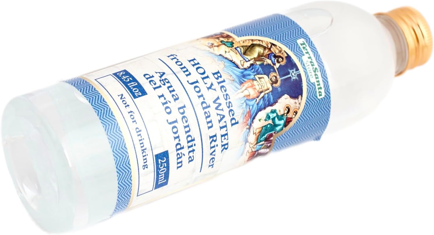 Välsignad autentisk flaska med heligt vatten 250 ml souvenir från Jerusalem heliga landet Israel certifikat gåva spirituell Tierra Sagrada kristen