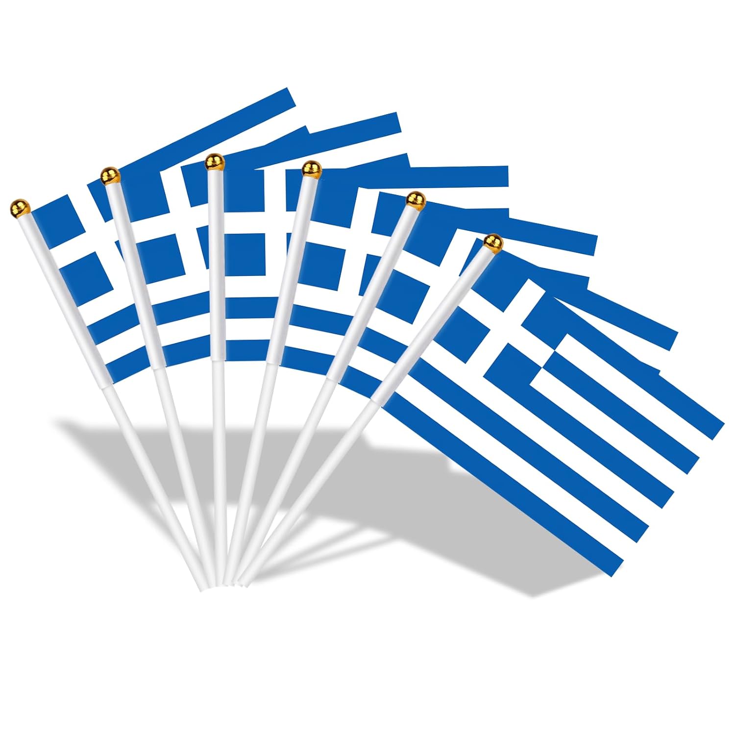 AhfuLife 15 stycken små Israel-flaggor för israelisk dekoration, mini Israel, handhållen flagga med 30 cm vit stolpe för Jom HaAtzma'ut Synagoge, solidaritetsfest, hem, trädgård, bar, dekoration