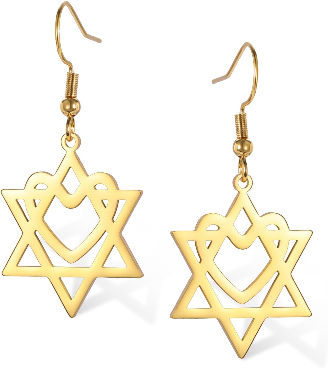VASSAGO Davidsstjärna örhängen för kvinnor judisk stjärna med kors hängande droppörhängen rostfritt stål sexspetsiga stjärnörhängen Israel religiös judisk Hanukkah smyckesgåva