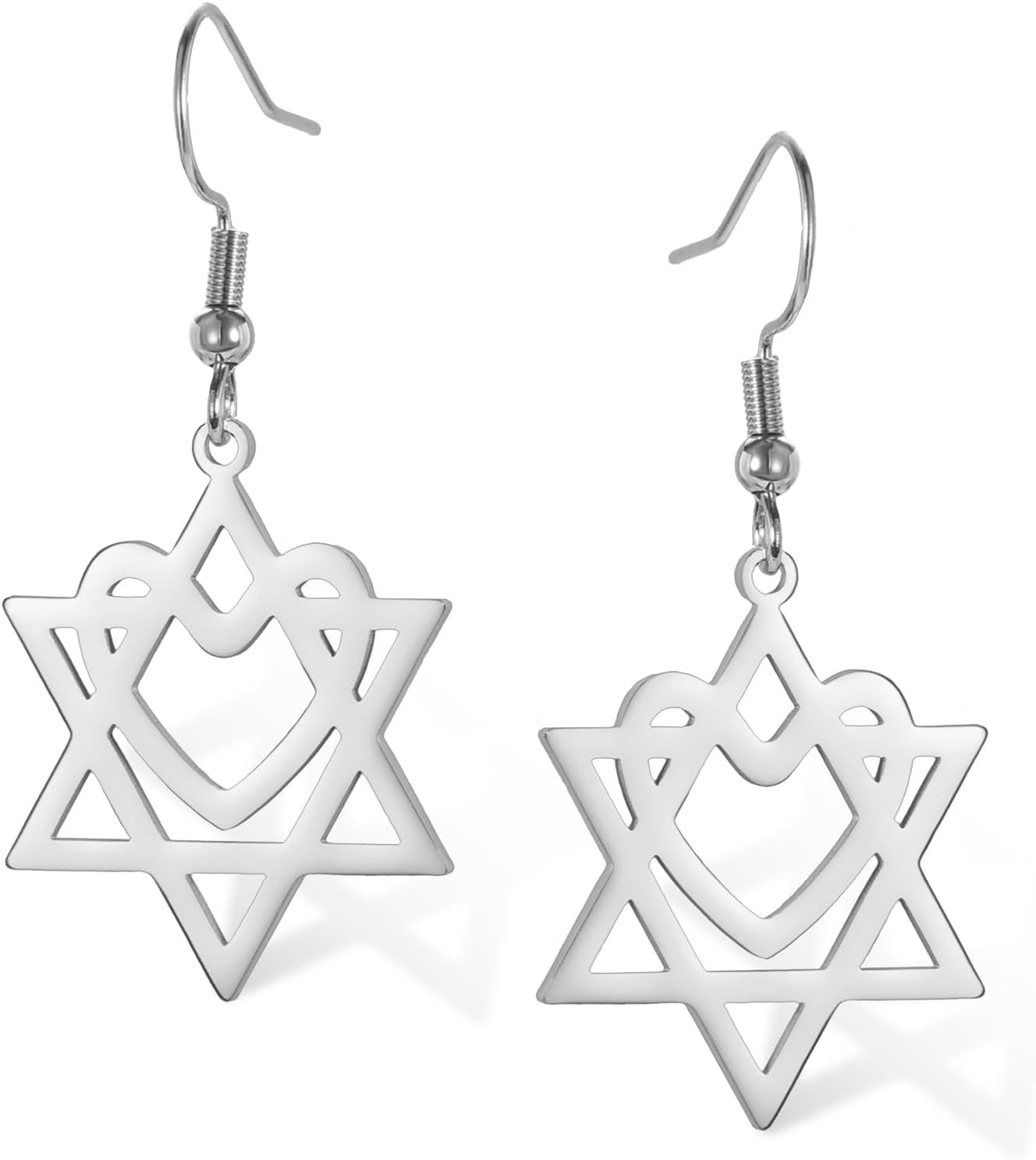 VASSAGO Davidsstjärna örhängen för kvinnor judisk stjärna med kors hängande droppörhängen rostfritt stål sexspetsiga stjärnörhängen Israel religiös judisk Hanukkah smyckesgåva