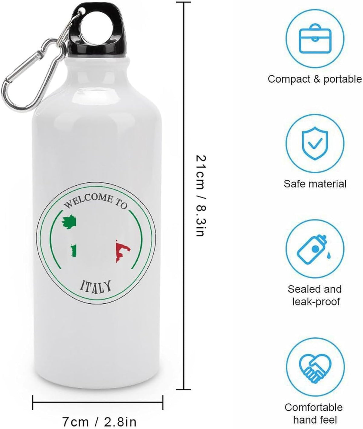 Welocme to Israel 20 oz vakuumisolerad sport vattenflaska Israels nationella flagga vattenflaska för ridning camping sport träning och utomhussport flaska