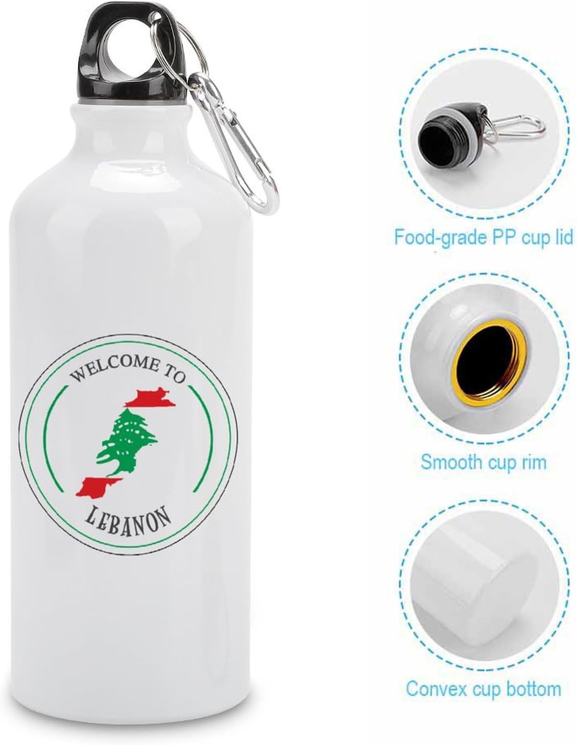 Welocme to Israel 20 oz vakuumisolerad sport vattenflaska Israels nationella flagga vattenflaska för ridning camping sport träning och utomhussport flaska