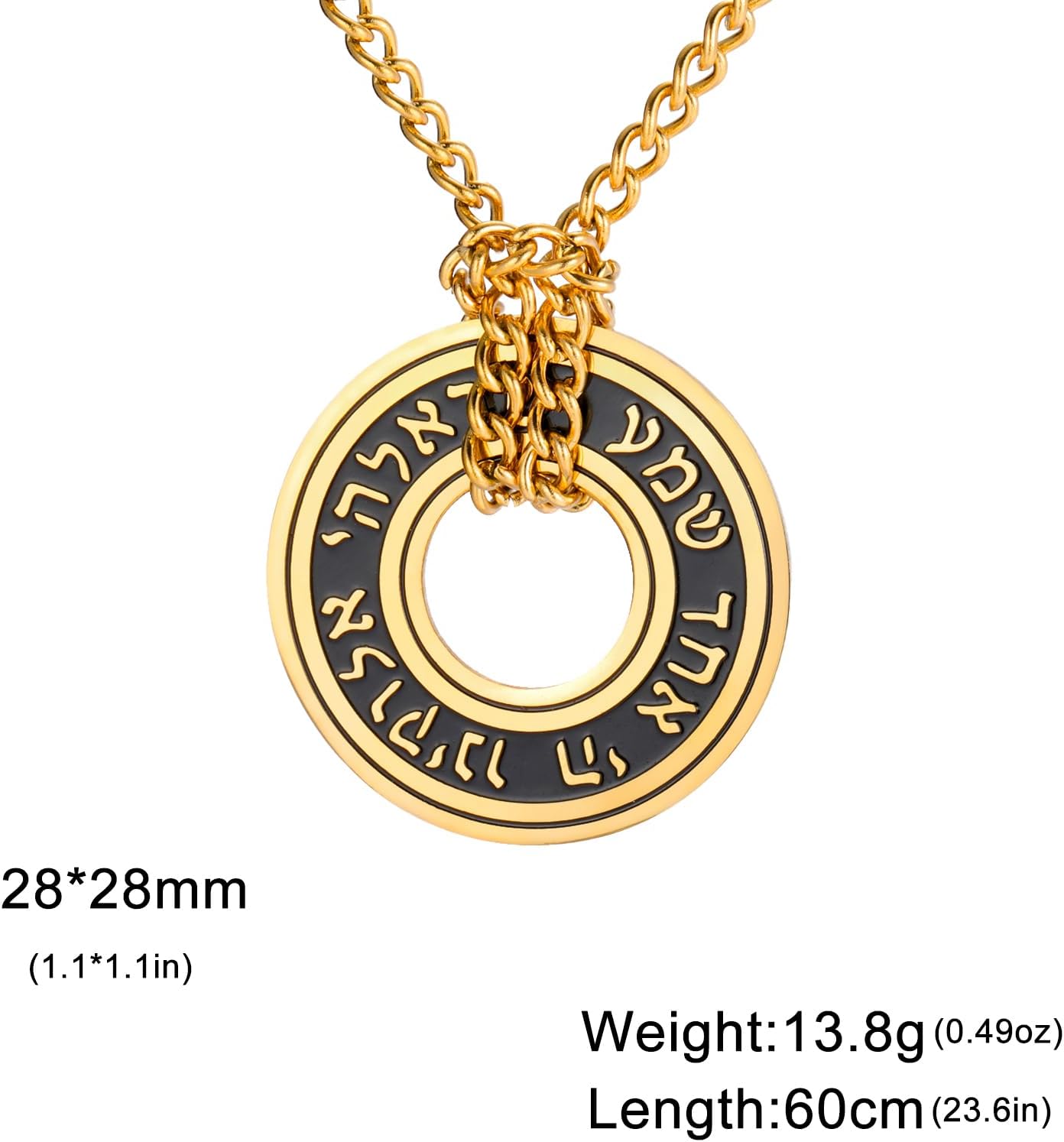 LIKGREAT Shema Yisrael halsband judisk shema hebreisk bön halsband rostfritt stål judisk tro Israel religiöst skydd smycken