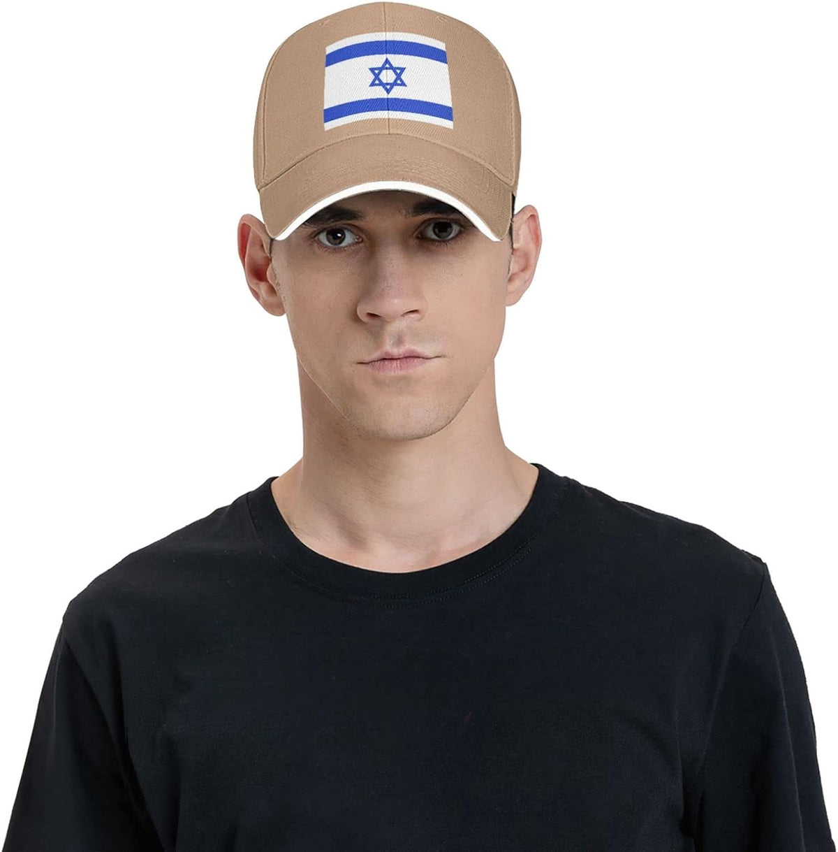 Israels flagga israelit lastbilschaufför hattar justerbar svart basebollkeps för män kvinnor utomhussport pappa hatt, Brun