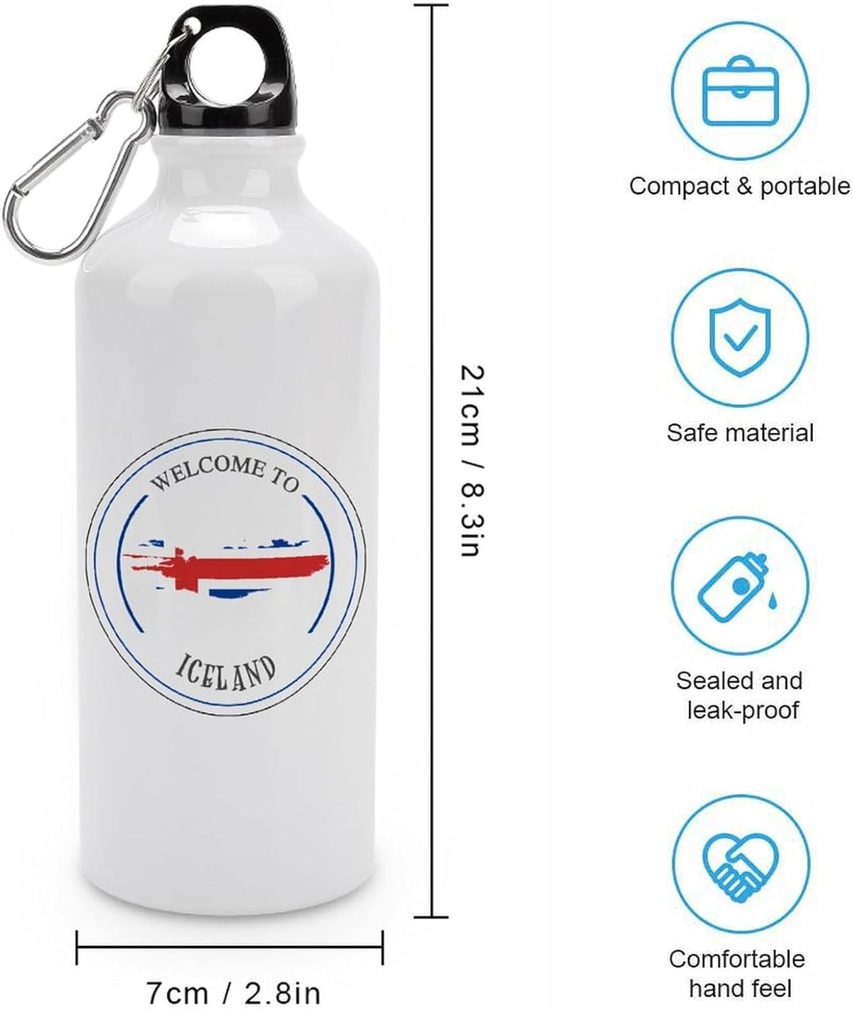 Welocme to Israel 20 oz vakuumisolerad sport vattenflaska Israels nationella flagga vattenflaska för ridning camping sport träning och utomhussport flaska