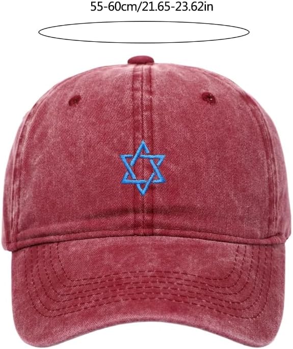 Justerbara basebollkepsar med broderade israel-flaggor andningsbar bomull solsäker hatt för daglig användning sportaktivitet