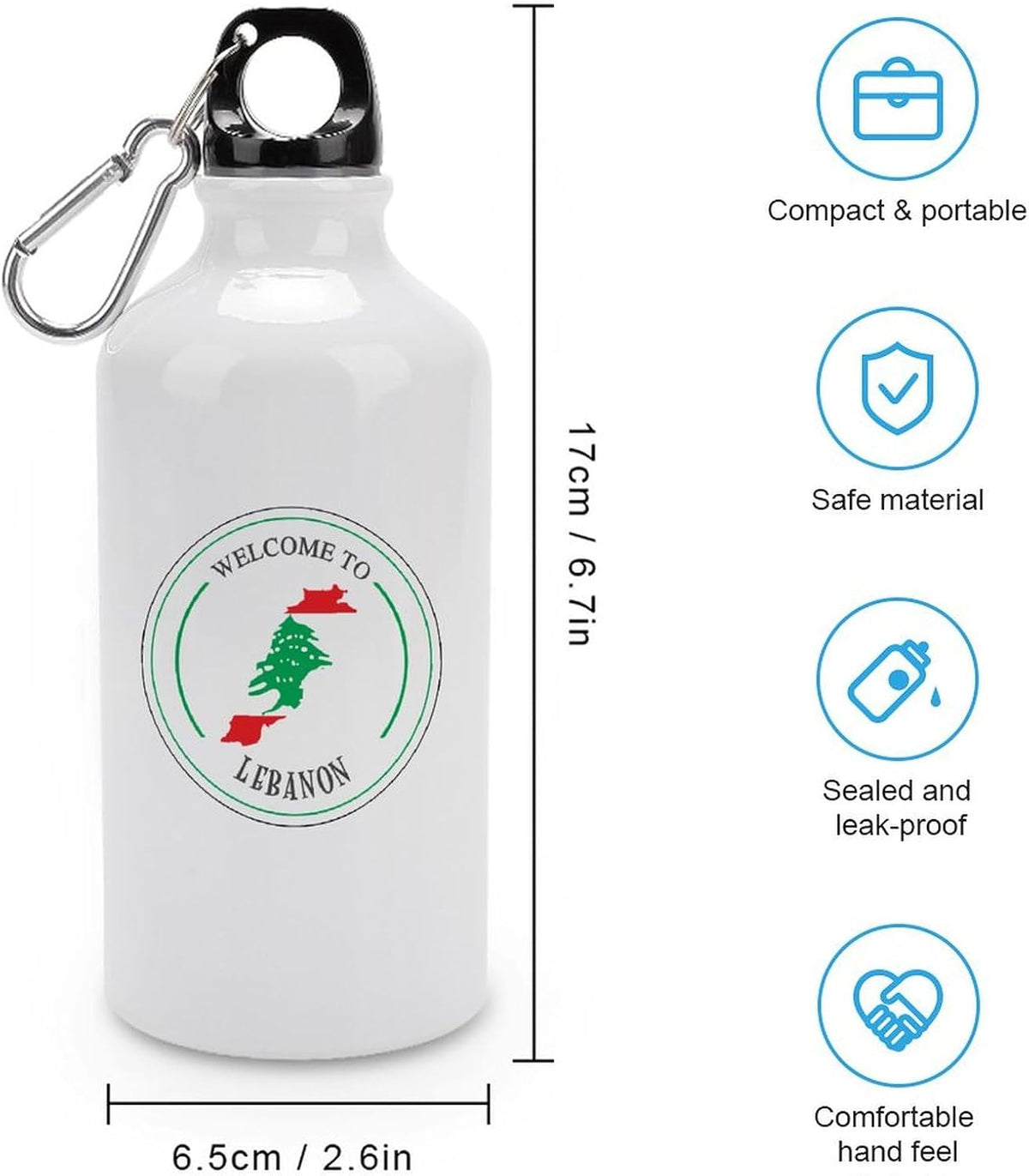 Welocme to Israel 20 oz vakuumisolerad sport vattenflaska Israels nationella flagga vattenflaska för ridning camping sport träning och utomhussport flaska