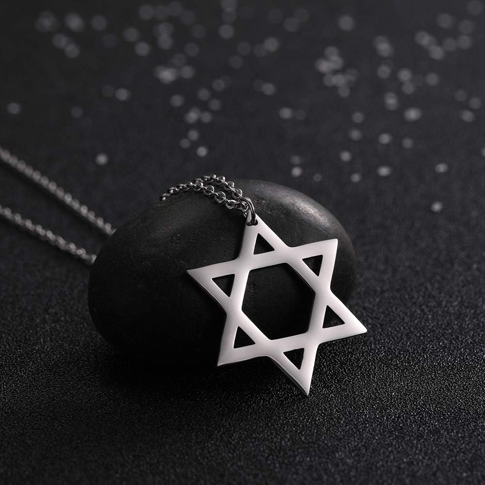 Davidsstjärna halsband för kvinnor hexagram hänge halsband amulett symbo judisk Israel religiös david smycken gåva kvinnor