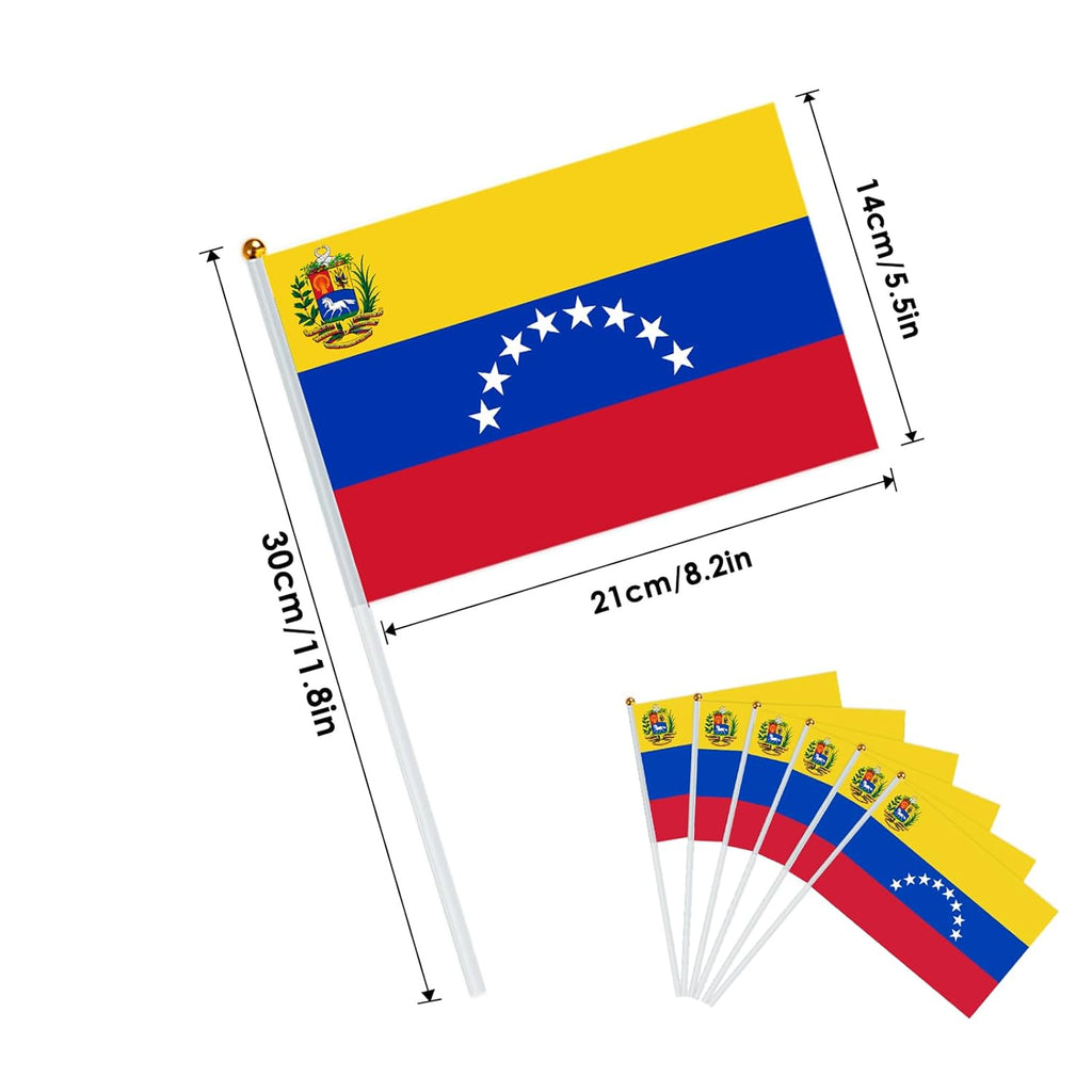 AhfuLife 15 stycken små Israel-flaggor för israelisk dekoration, mini Israel, handhållen flagga med 30 cm vit stolpe för Jom HaAtzma'ut Synagoge, solidaritetsfest, hem, trädgård, bar, dekoration