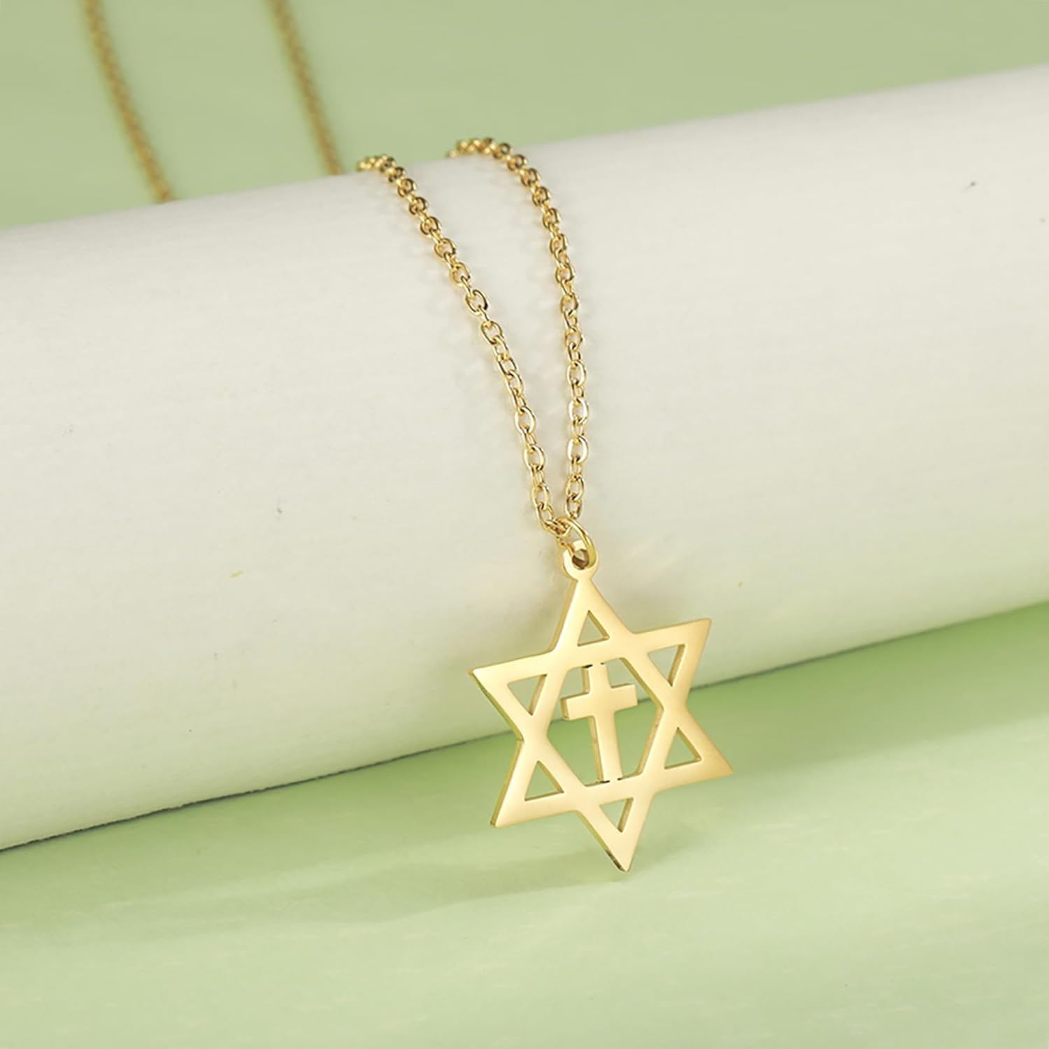 Davidsstjärna halsband för kvinnor hexagram hänge halsband amulett symbo judisk Israel religiös david smycken gåva kvinnor