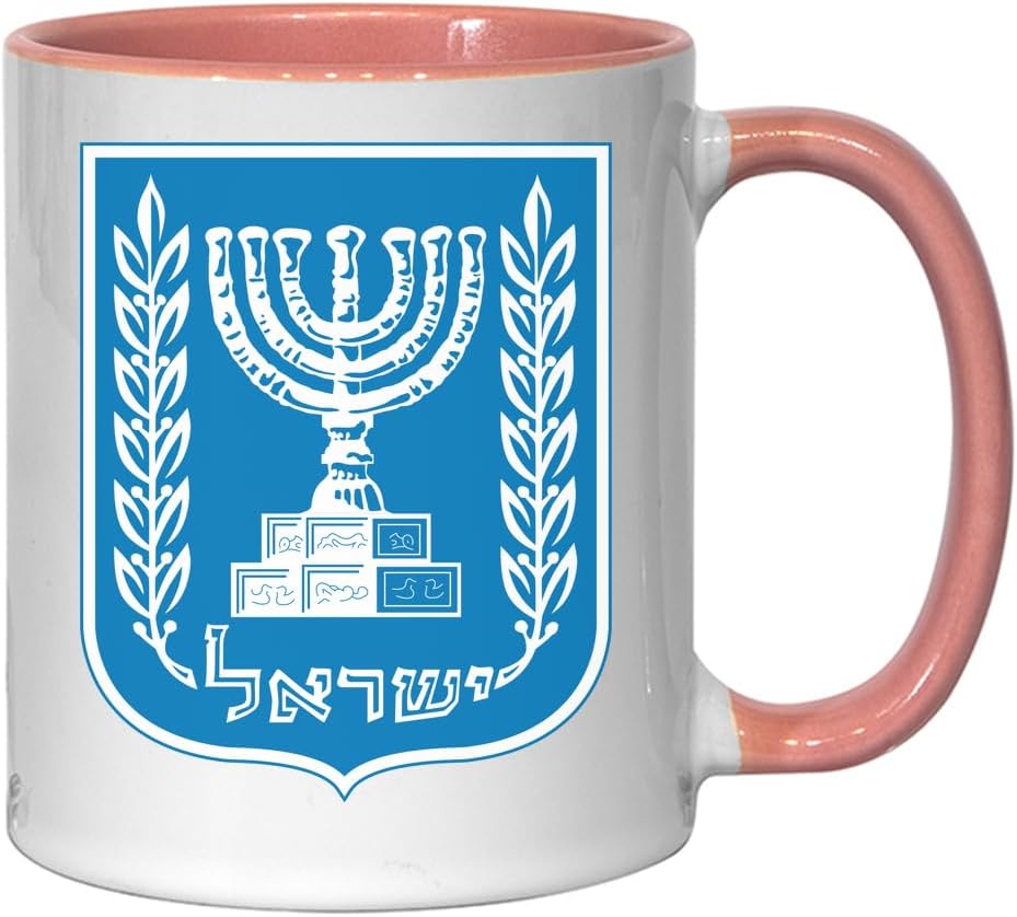 Israels vapensköld keramisk te kaffemugg rosa
