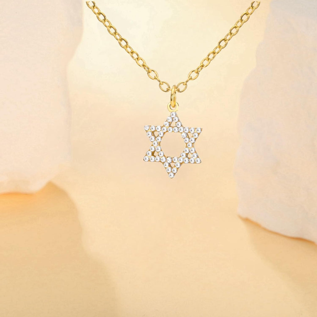 VASSAGO Halsband med davidsstjärnan, talisman, rostfritt stål, hänge, judisk sexkant, israelitiskt smycke för män