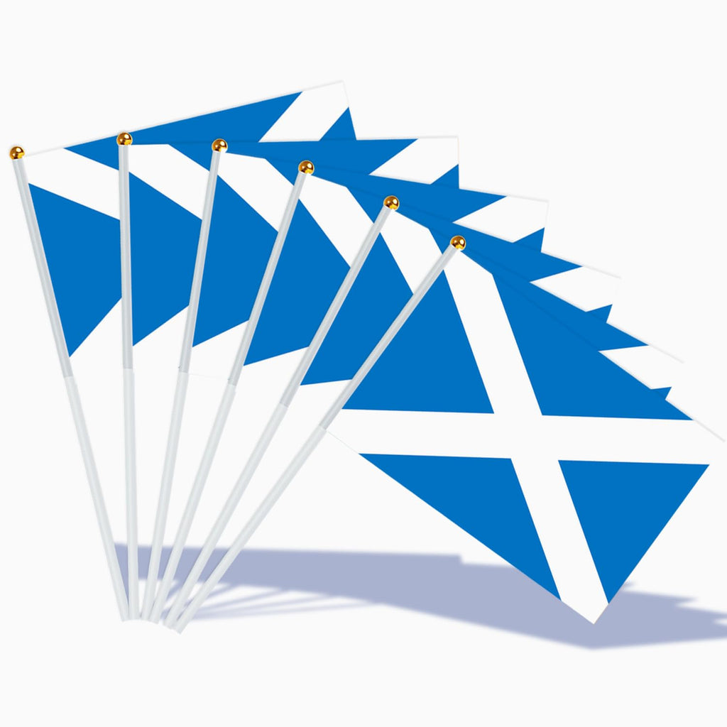 AhfuLife 15 stycken små Israel-flaggor för israelisk dekoration, mini Israel, handhållen flagga med 30 cm vit stolpe för Jom HaAtzma'ut Synagoge, solidaritetsfest, hem, trädgård, bar, dekoration