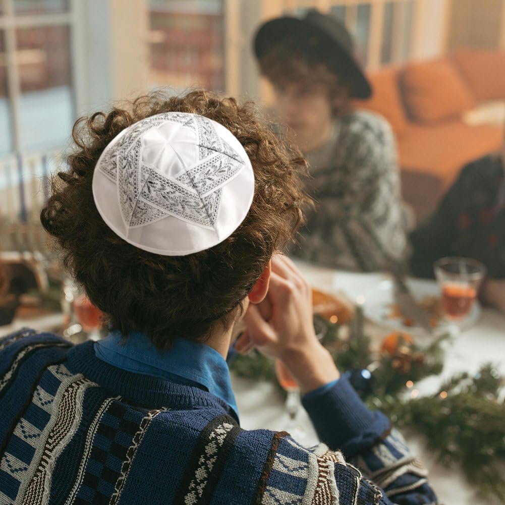Davidstjärna kippa, lätt polyesterkippa, israel-mössa, judaica-skallemössa, traditionell judisk huvudbonad för böner