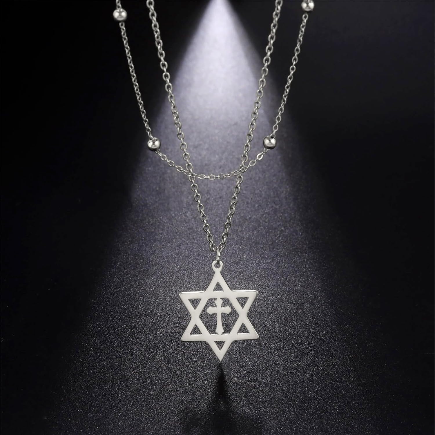 Davidsstjärna halsband för kvinnor hexagram hänge halsband amulett symbo judisk Israel religiös david smycken gåva kvinnor
